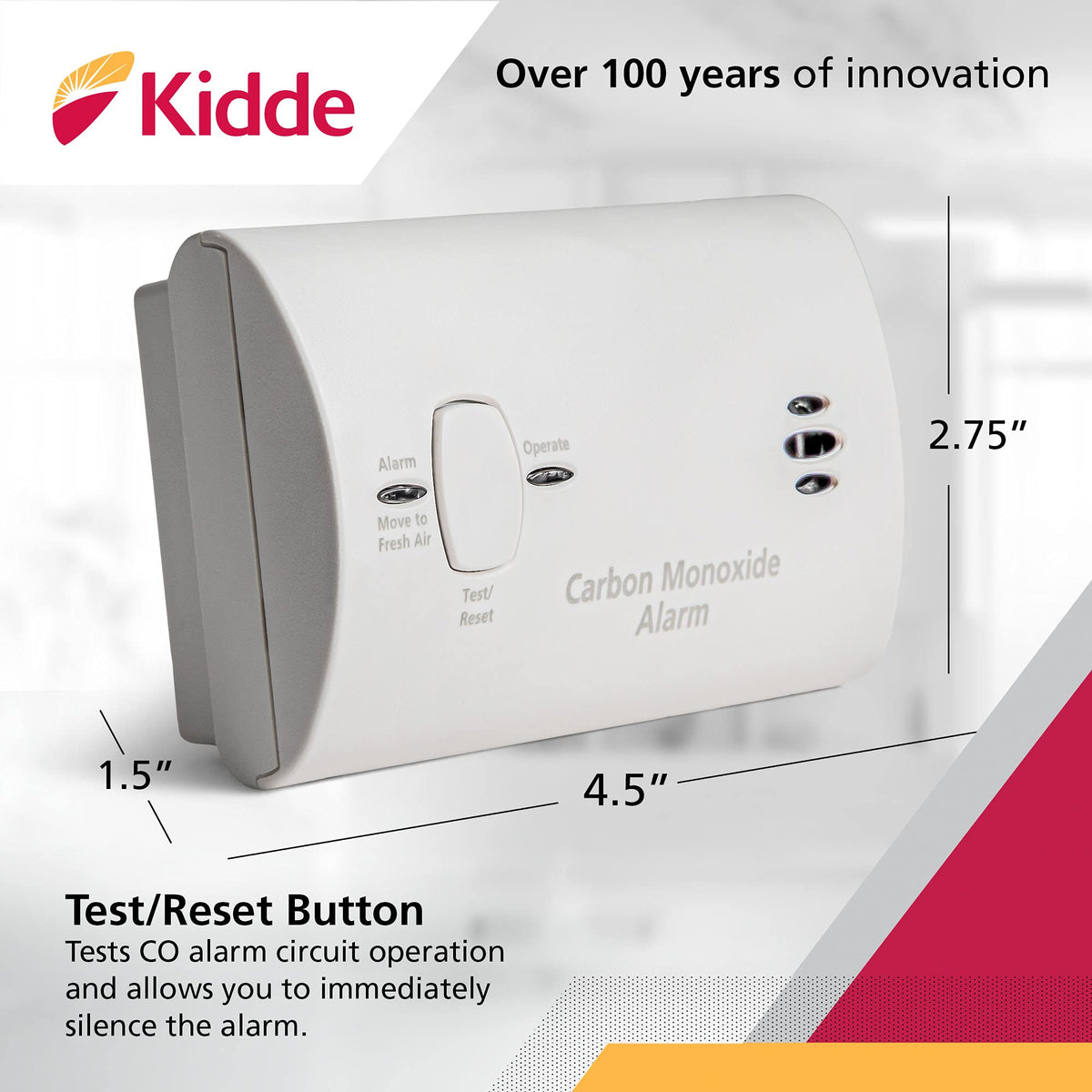 Carbon Monoxide Detector, Battery Powered CO Alarm U134