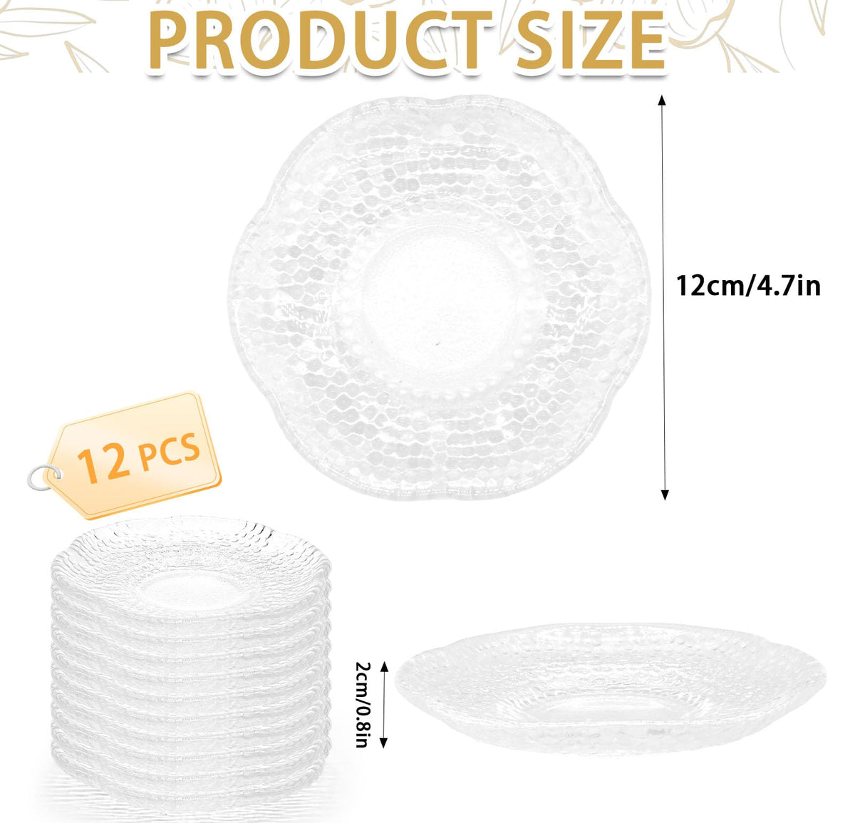 12 Pack 4.7 Inch Clear Glass Dessert Plates H4826
