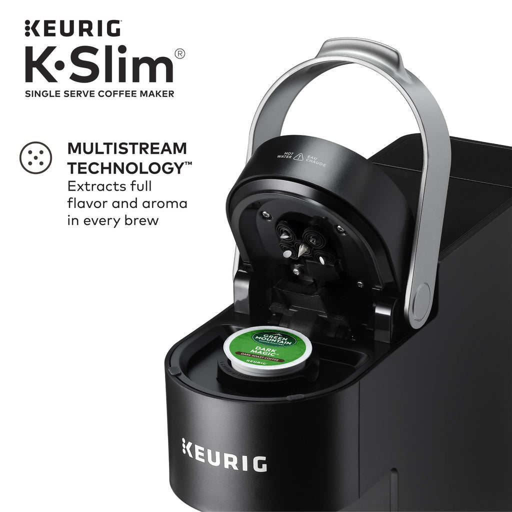 Single Serve K-Cup Pod Coffee Maker, 3 Brew Sizes, 46oz Removable Reservoir, Black O8407