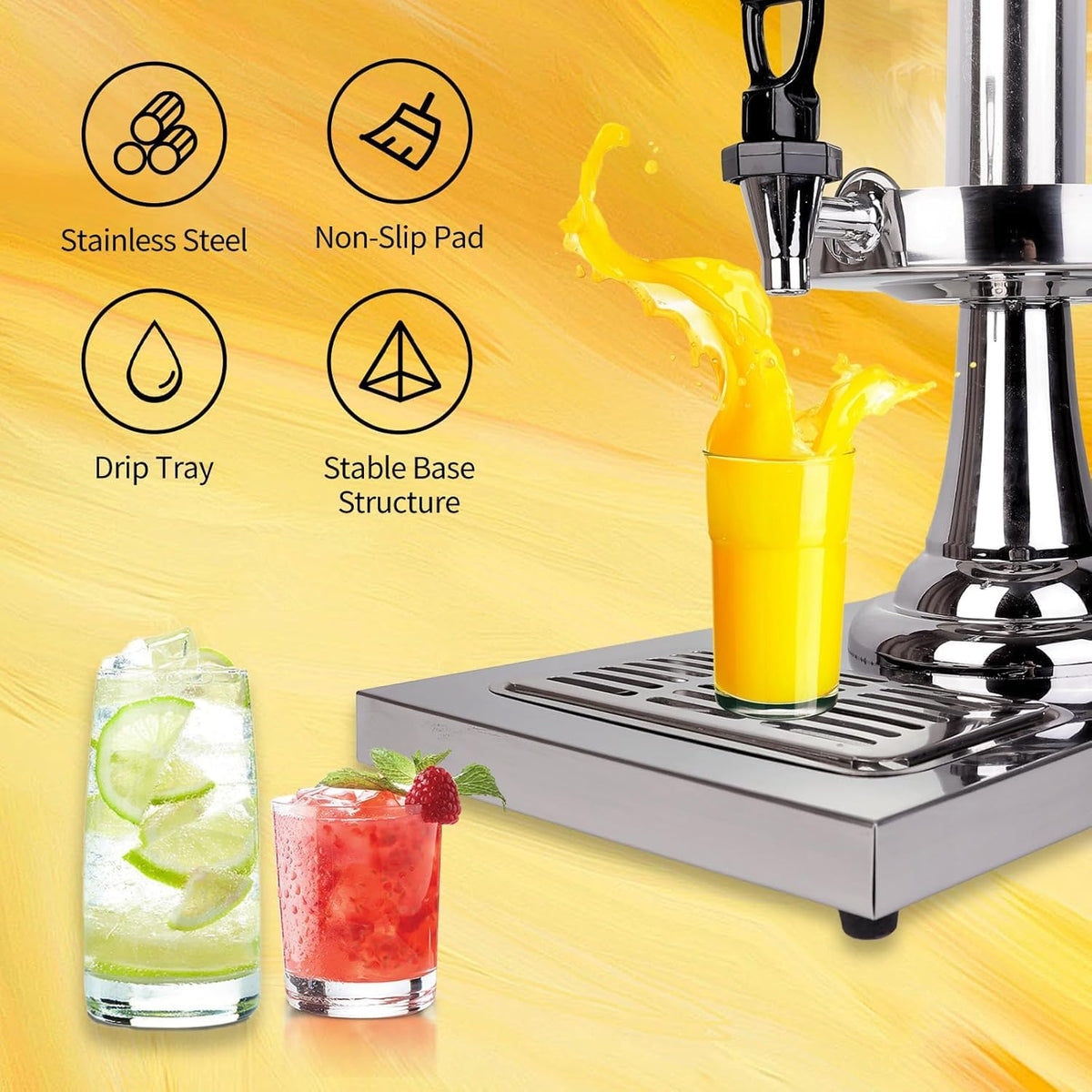 Stainless Steel Beverage Dispenser with Stand R387605