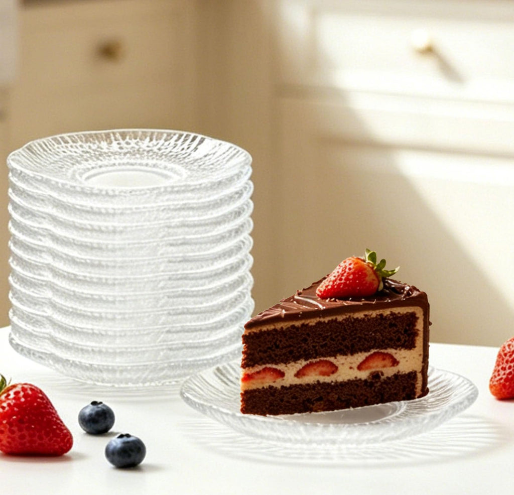 12 Pack 4.7 Inch Clear Glass Dessert Plates H4826