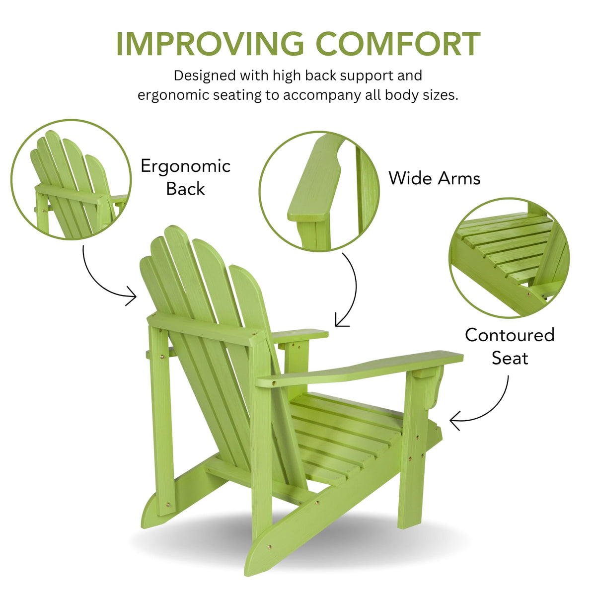 Lime Green Wooden Adirondack Chair P867070