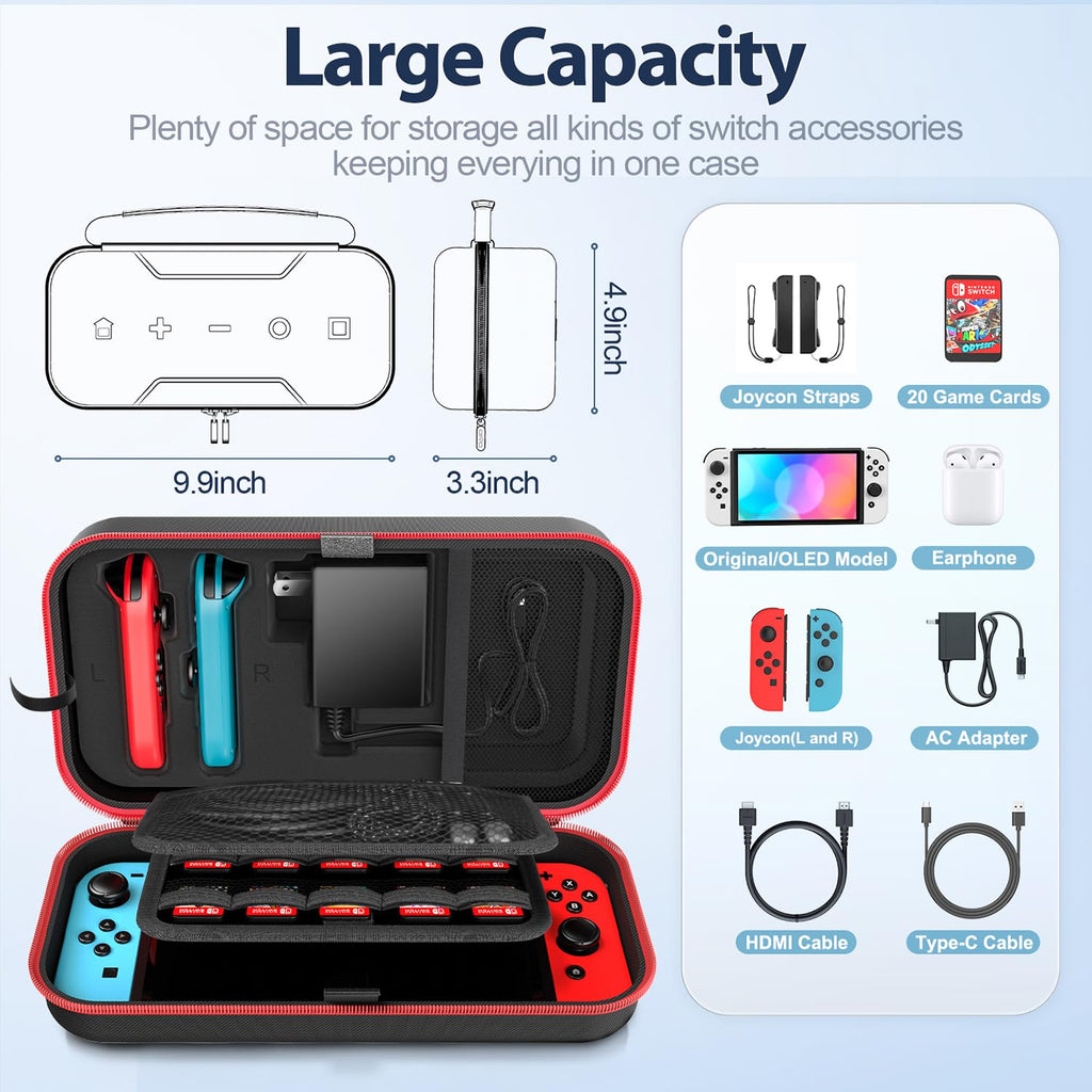Red & Grey Portable Carrying Case N587