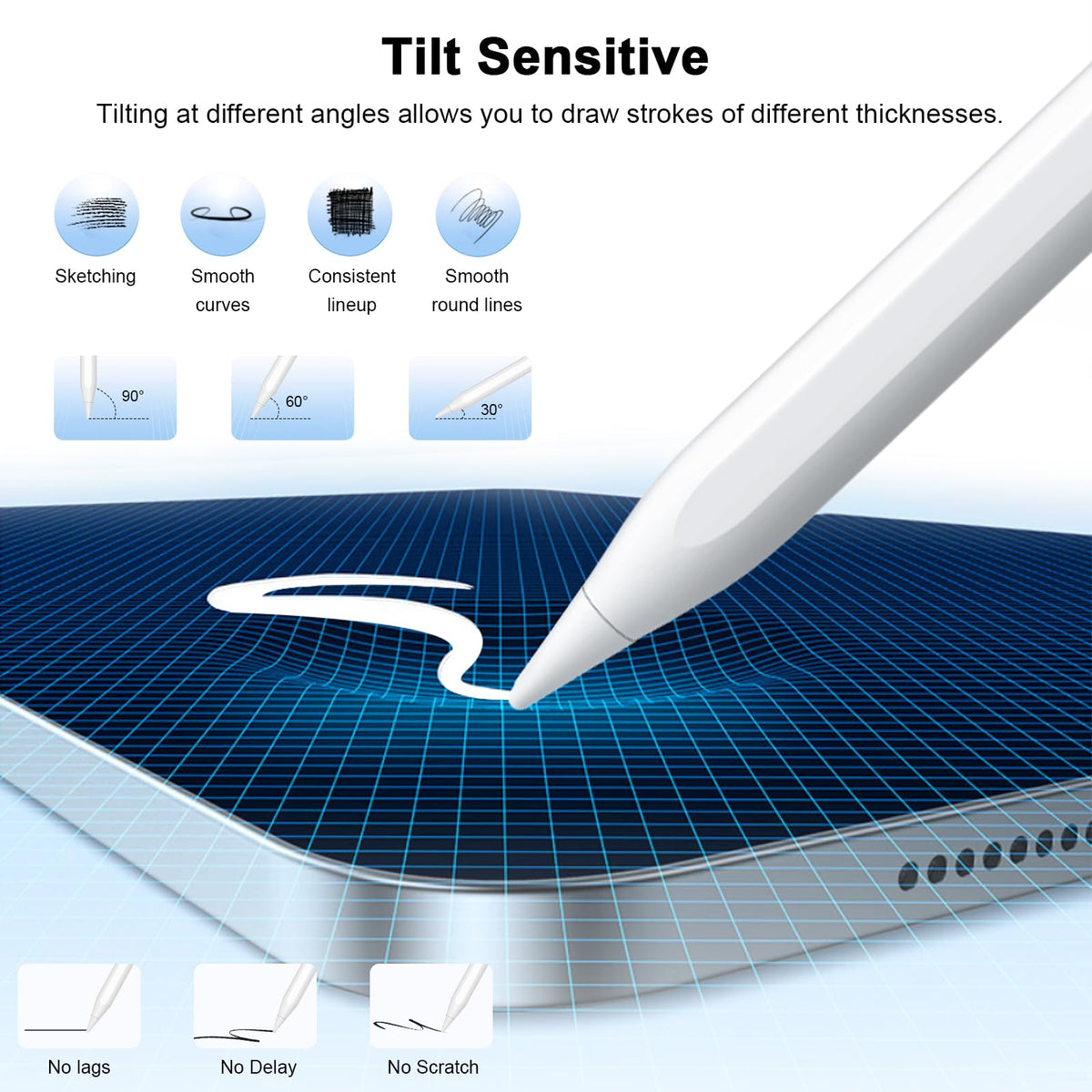2nd Generation Stylus Pen with Palm Rejection & Tilt Sensitivity X96044