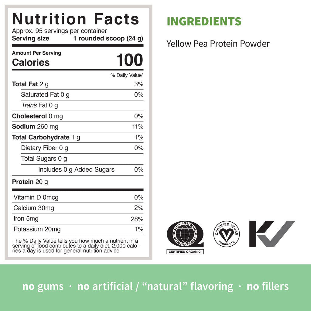 Organic Pea Protein Powder, Unflavored, 5 Pound P2279