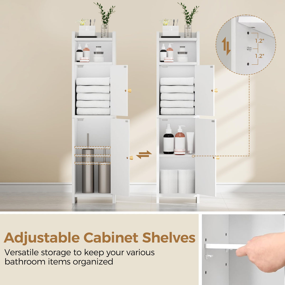Small 2 Doors Narrow Bathroom Storage Cabinet Z7821