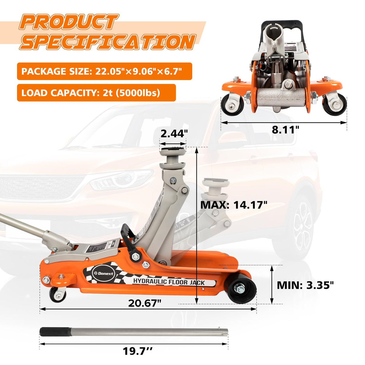 2.5 Ton Low Profile Racing Floor Jack J8908