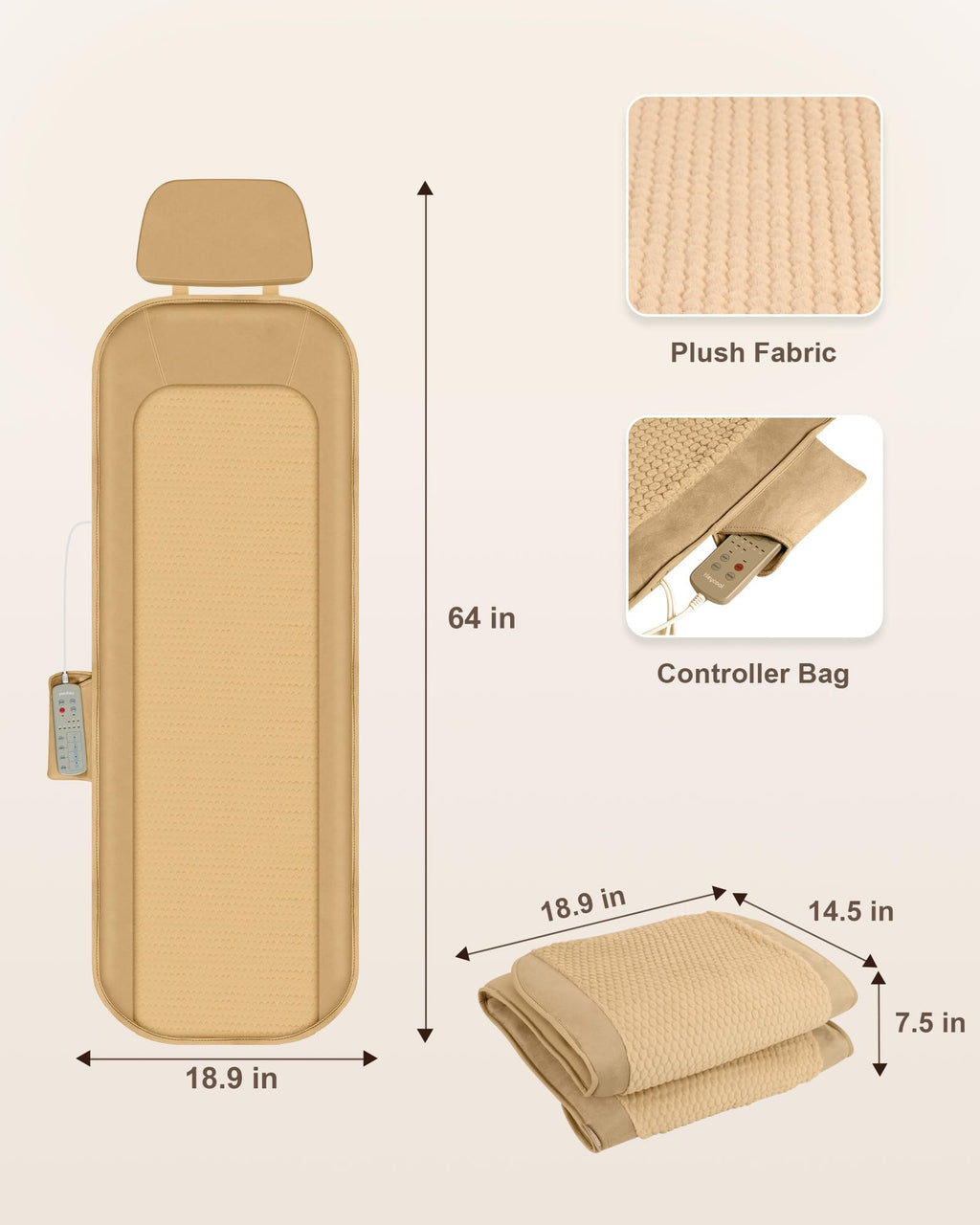 Foldable Full Body Massage Mat with Heat and Vibration N24557