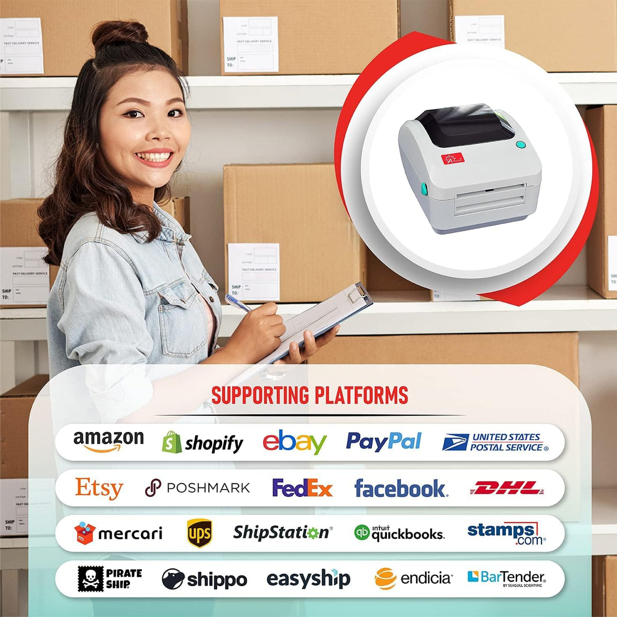4x6 Direct Thermal Label Printer E548