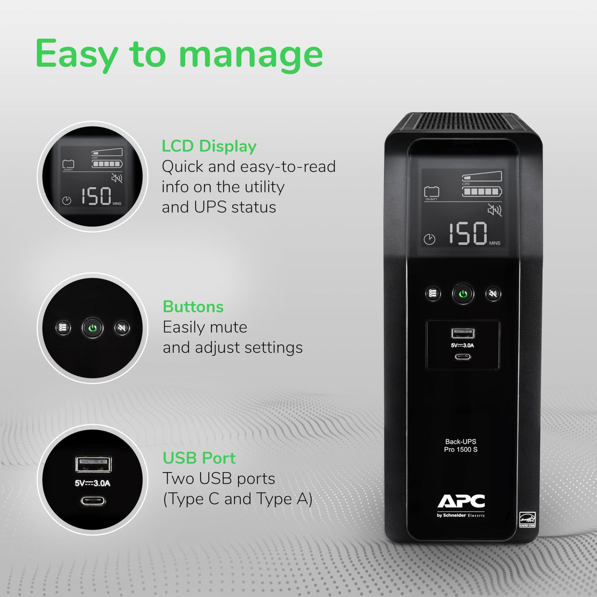 Pure Sine Wave UPS Battery Backup & Surge Protector N77443