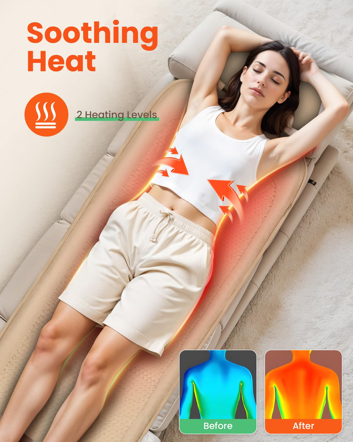 Foldable Full Body Massage Mat with Heat and Vibration N24557