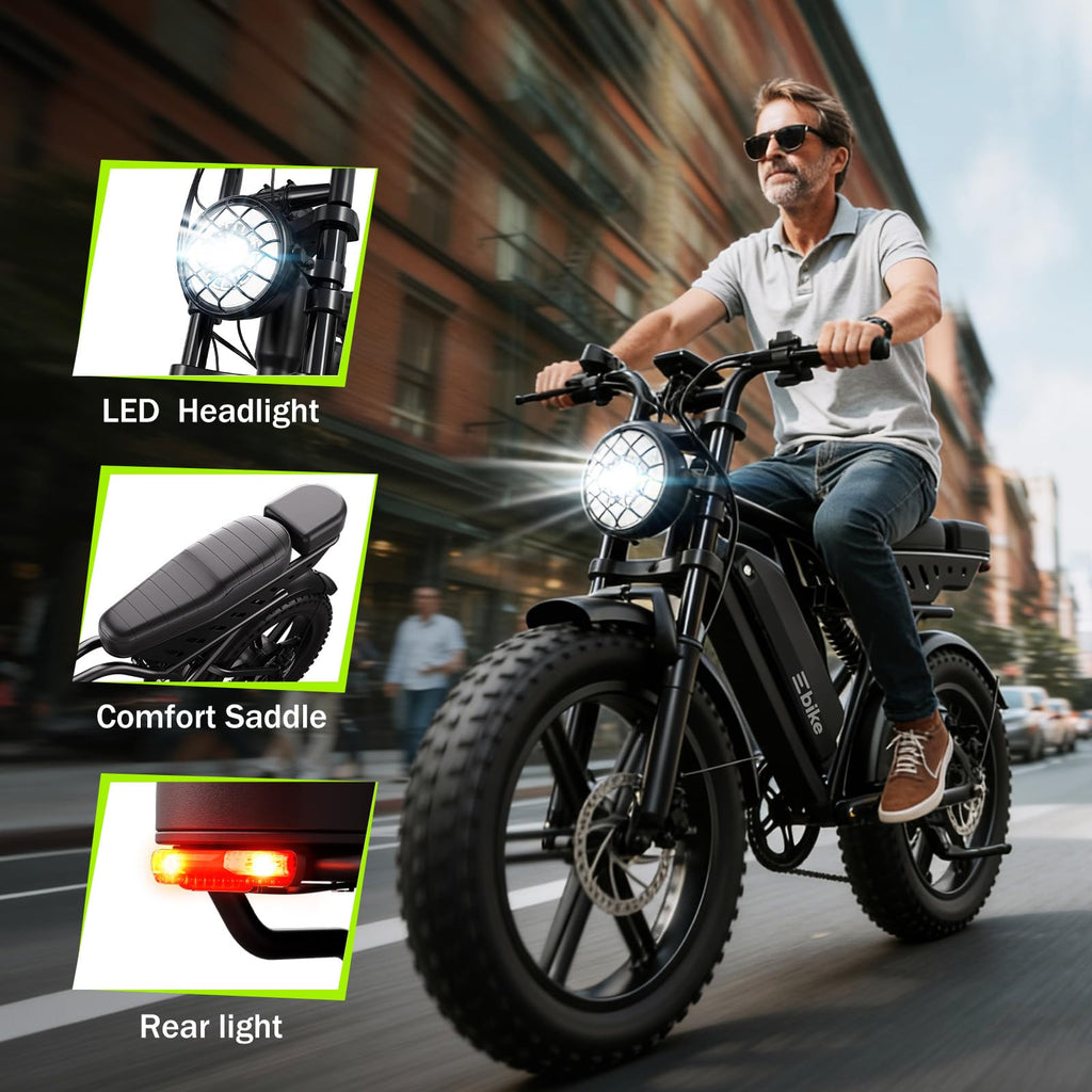 Electric Bike 48V 15Ah Battery 1500W Peak Motor 20 * 4.0 Fat Tire P386098