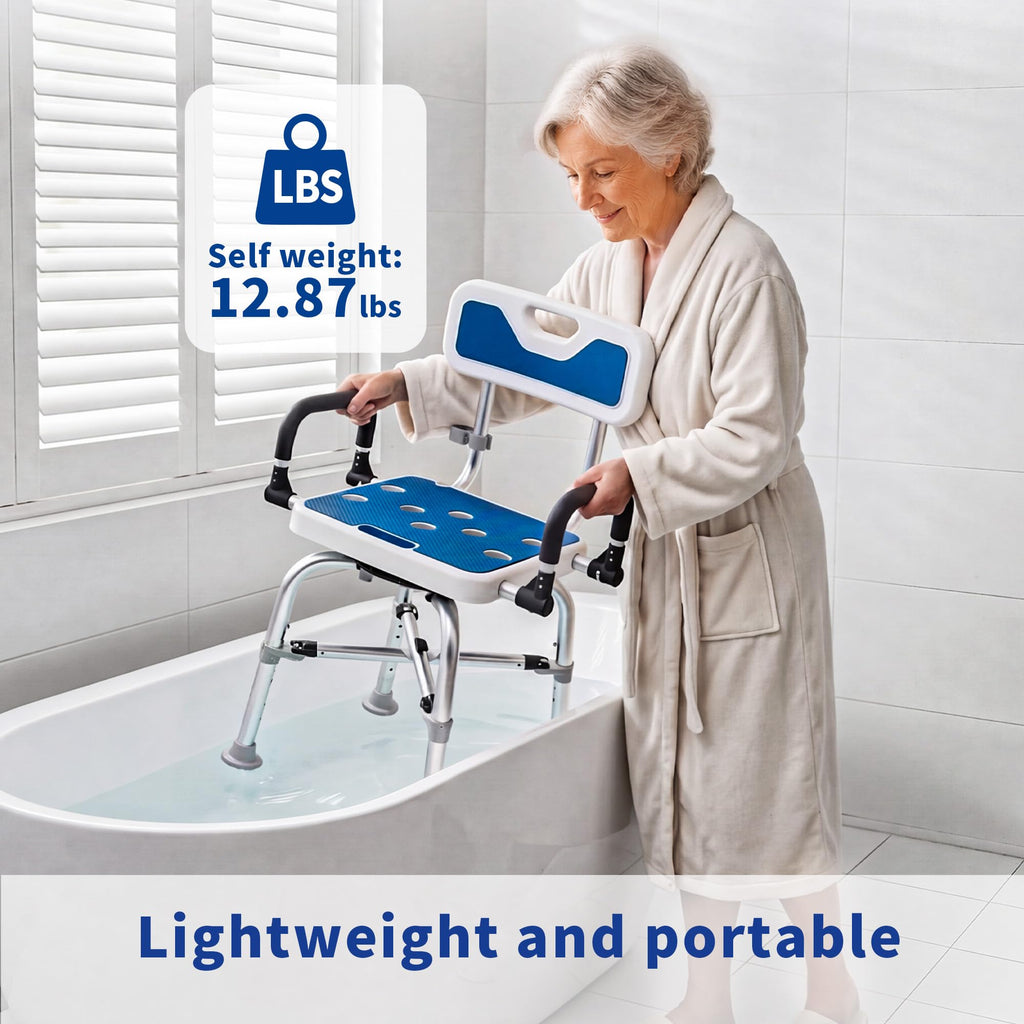 360° Swivel Shower Chair, 500 lbs Capacity, Height Adjustable Q238