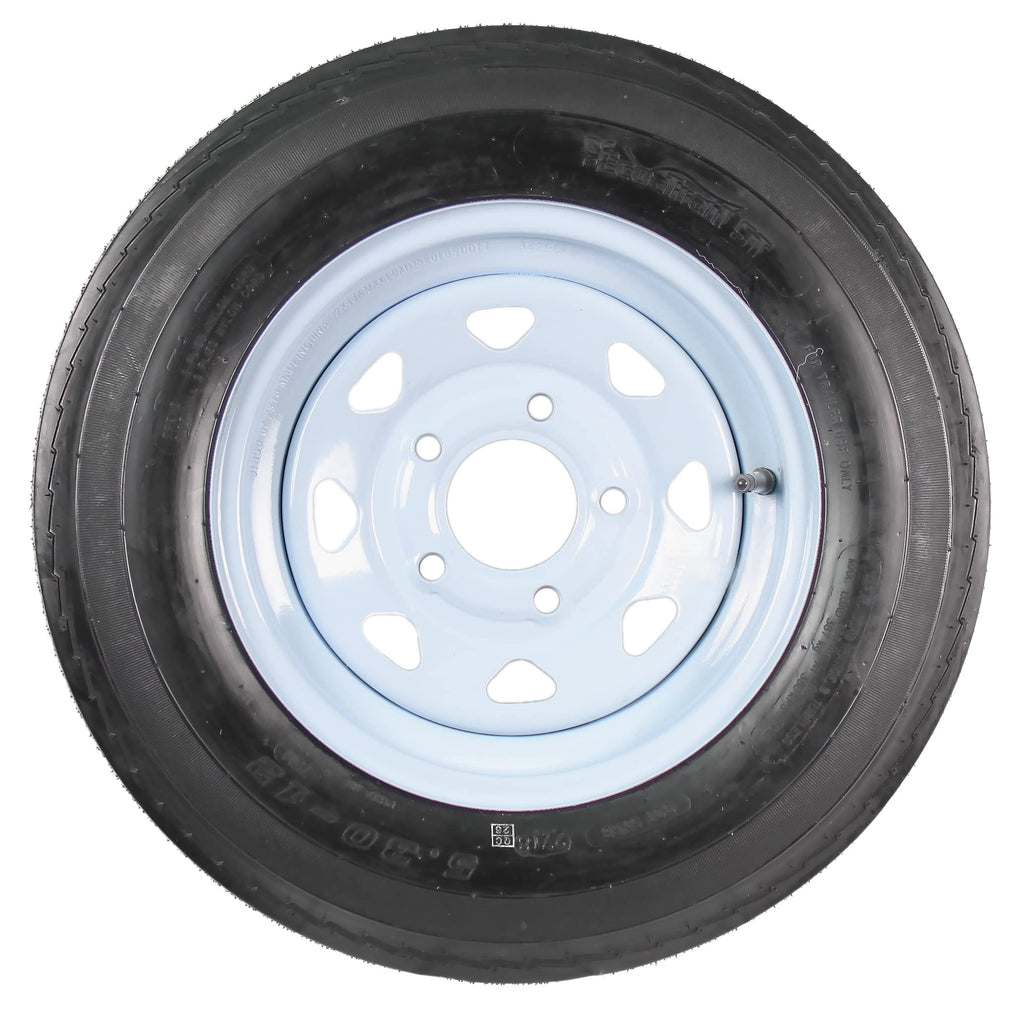 2-Pack Trailer Tire Rim Assembly 5.30-12 5 Lug White LRC J19489