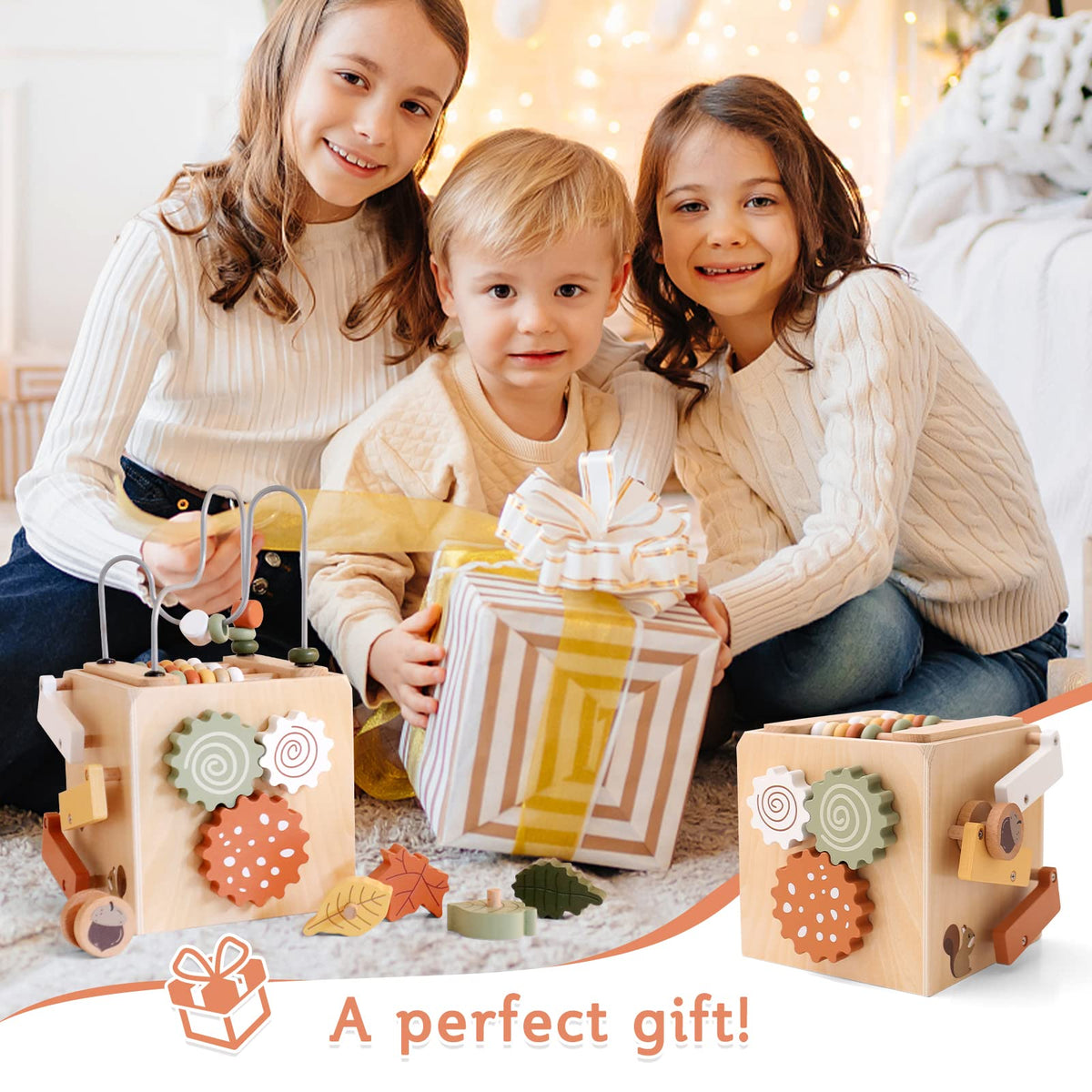 5 in 1 Wooden Activity Cube Bead Maze Shape Sorter M8016