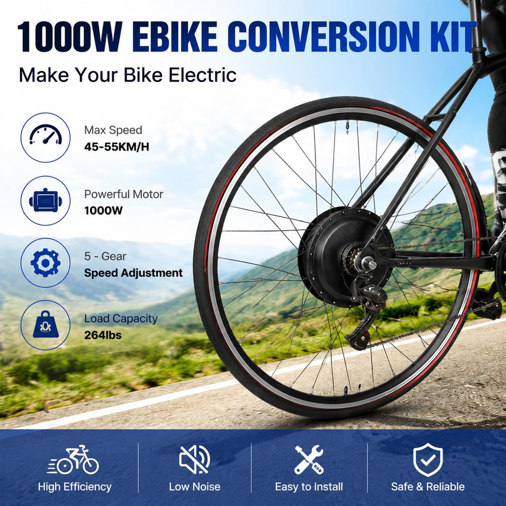 48V 1000W Brushless Front Wheel Electric Bike Conversion Kit T8953
