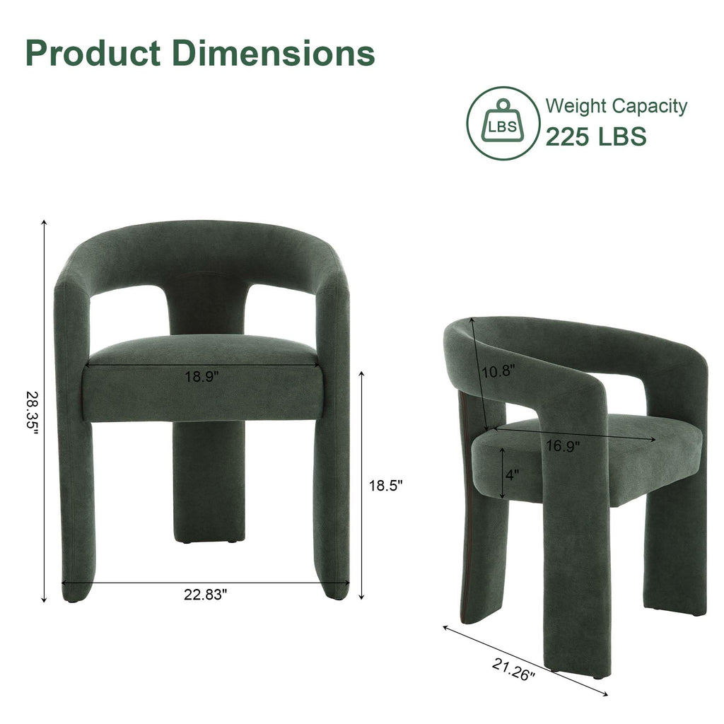 Green Upholstered Dining Chairs Set of 2 Q94635