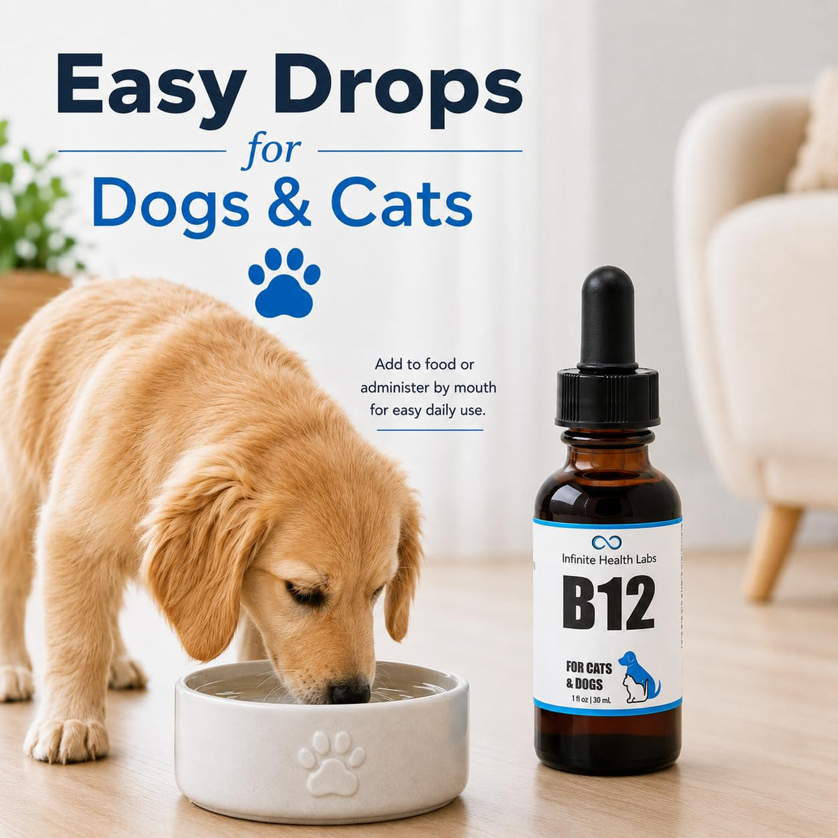 Vitamin B12 for Dogs & Cats, Methylcobalamin, 1 oz I54345