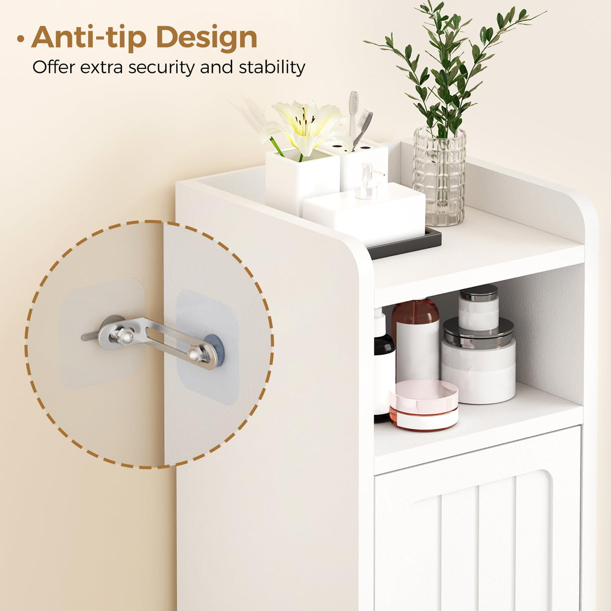 Small 2 Doors Narrow Bathroom Storage Cabinet Z7821