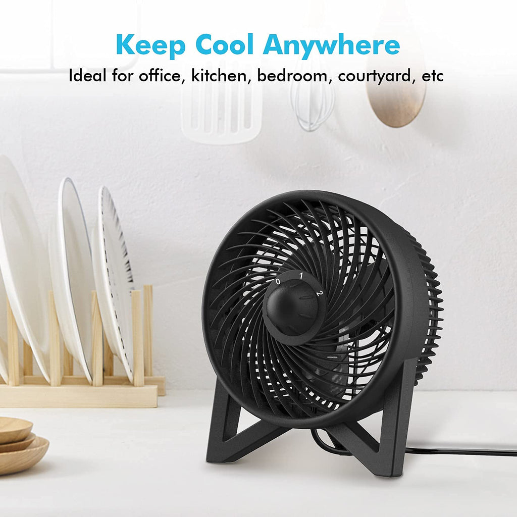 8 Inch Portable Quiet Desk Fan with 2 Speeds, Black B157