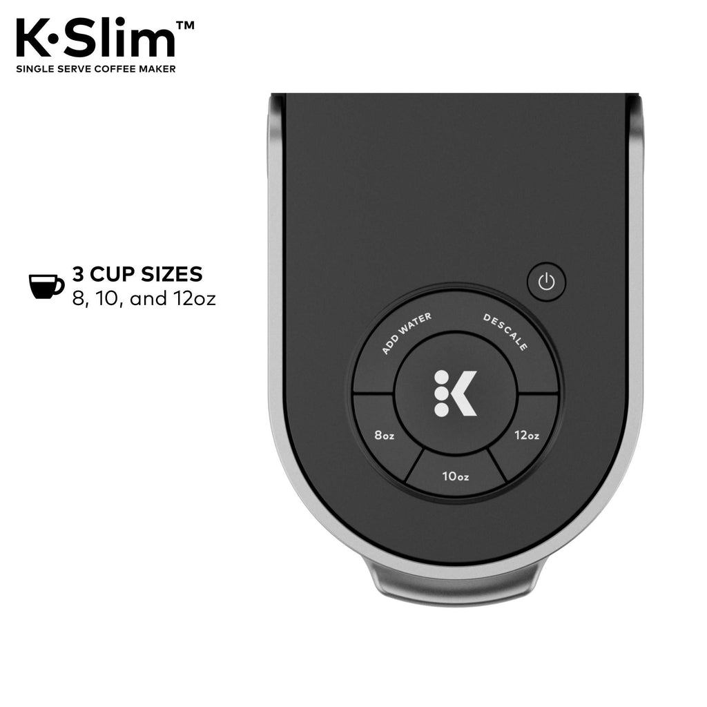 Single Serve K-Cup Pod Coffee Maker, 3 Brew Sizes, 46oz Removable Reservoir, Black O8407