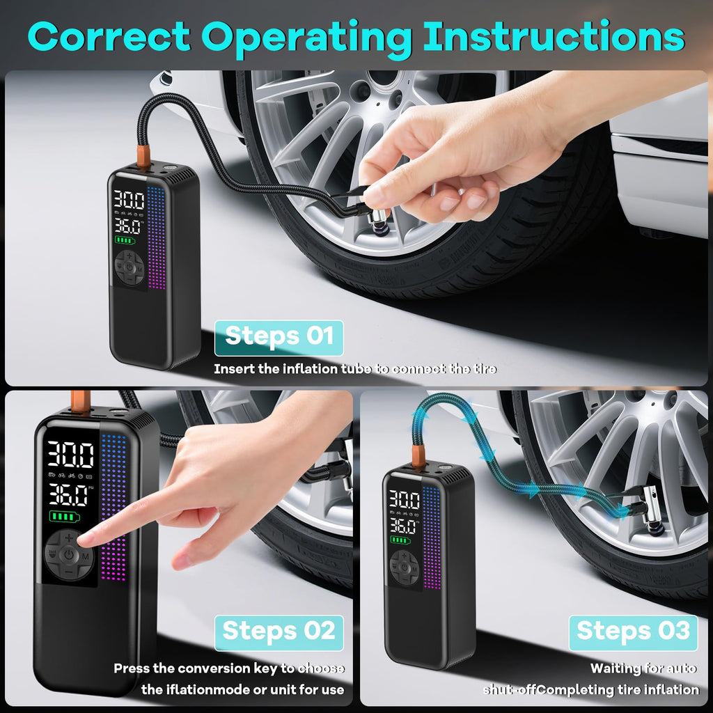 150PSI Portable Cordless Tire Inflator Air Compressor P59133