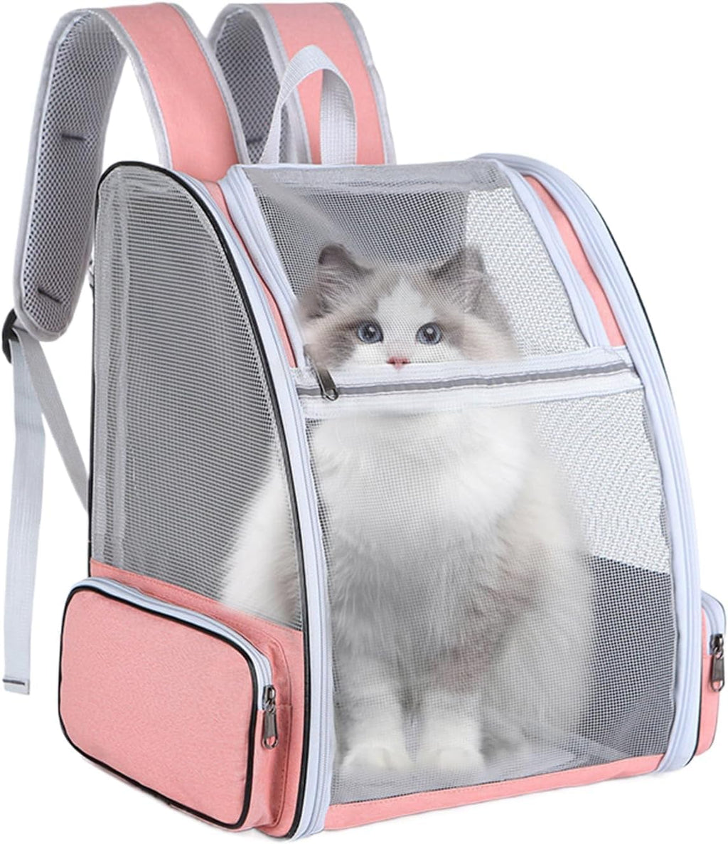 Ventilated Pink Carrier Backpack for Small Pets Q768