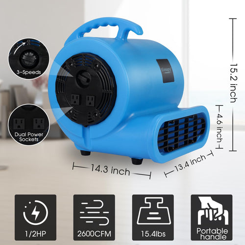 1/2 HP Carpet Dryer Air Blower Fan X90890