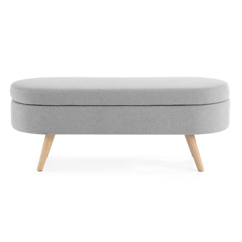 Oval Storage Bench with Rubber Wood Legs Z39340