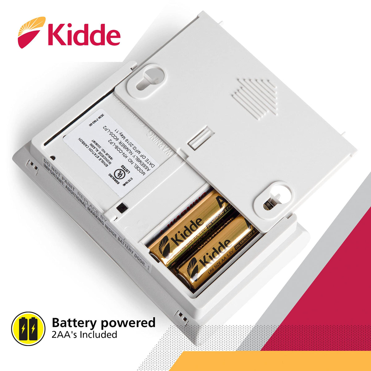 Carbon Monoxide Detector, Battery Powered CO Alarm U134