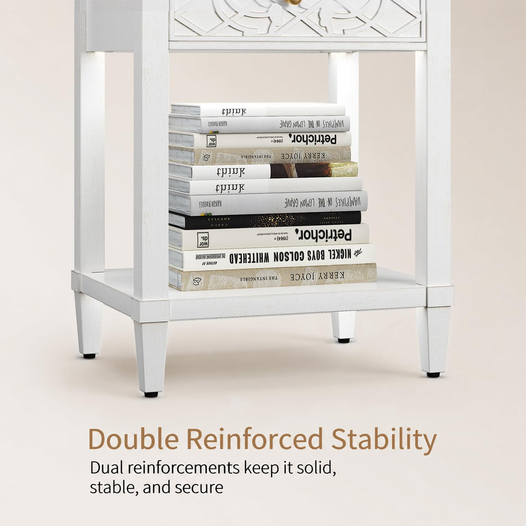 26" Solid Wood Nightstand with Drawers L833355