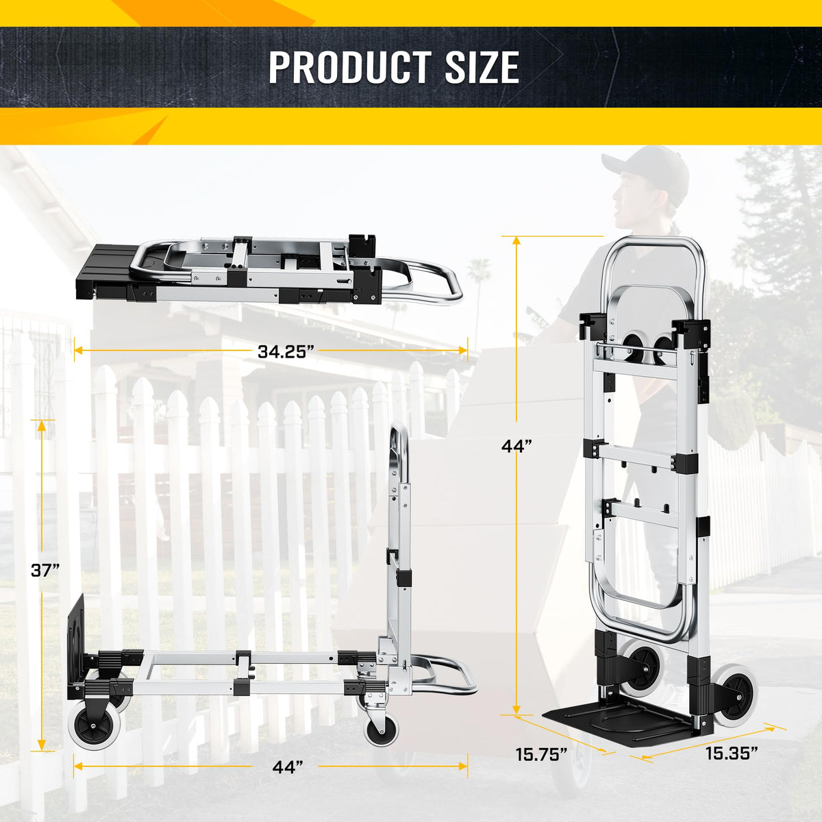 600lbs 3 in 1 Folding Hand Truck Dolly B61756