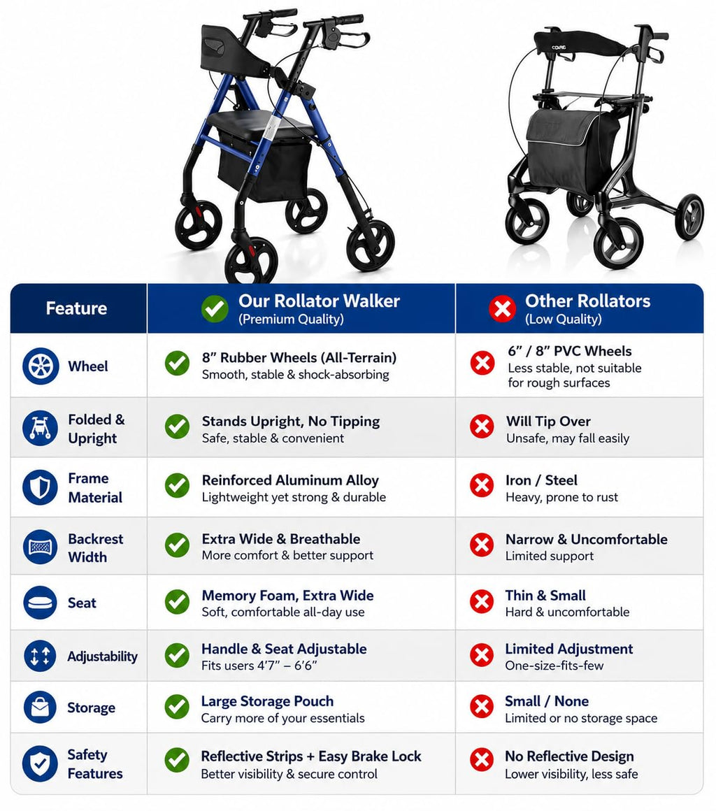 Rollator Walker with Seat 350 lb Capacity T9059