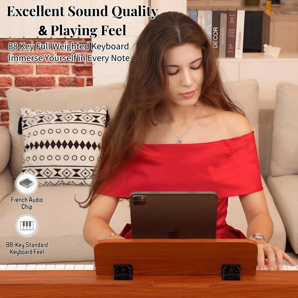88 Key Weighted Digital Piano with Stand & 3 Pedals D49740