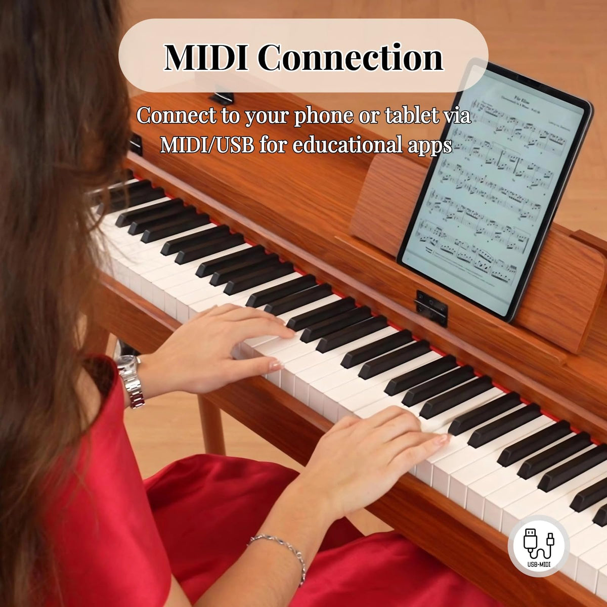 88 Key Weighted Digital Piano with Stand & 3 Pedals D49740