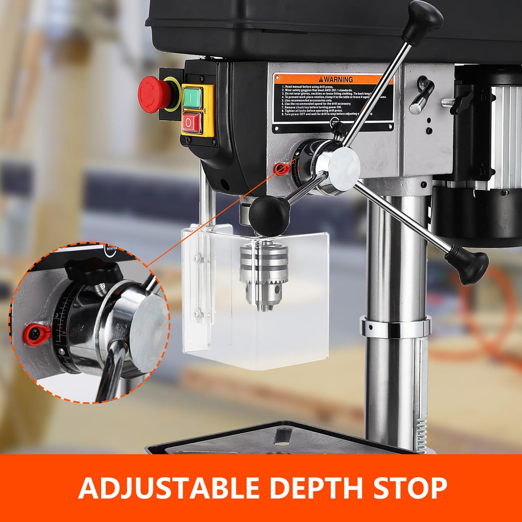 15 in Benchtop Drill Press with Variable Speed Tilting Worktable J996346
