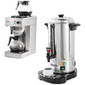 50 Cup Coffee Urn and 12-Cup Commercial Drip Coffee Maker with 2 Carafes F715892