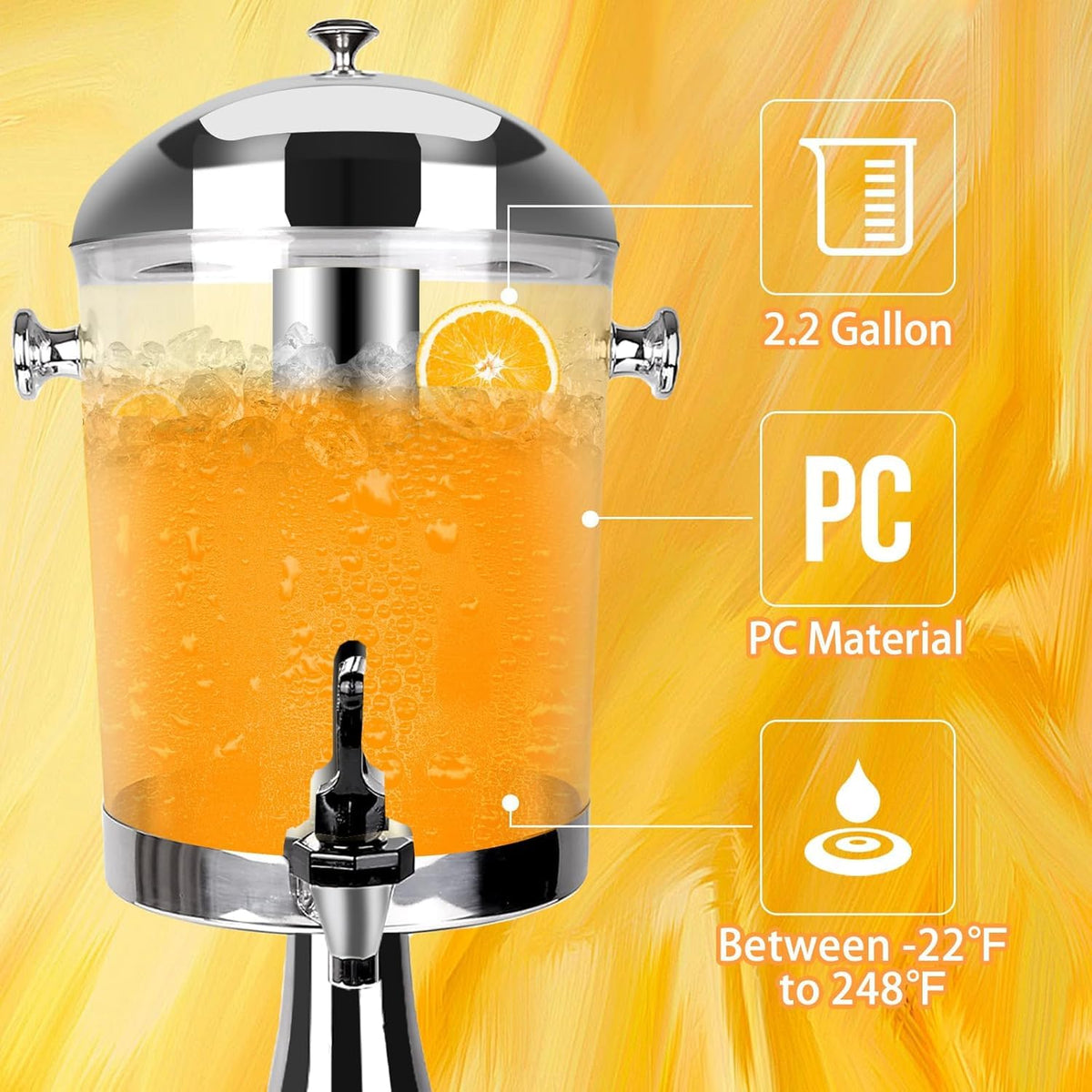 Stainless Steel Beverage Dispenser with Stand R387605
