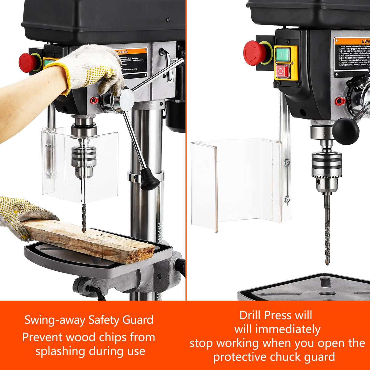 15 in Benchtop Drill Press with Variable Speed Tilting Worktable J996346
