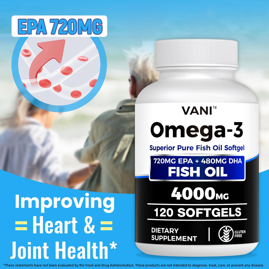 Omega 3 Fish Oil 4000mg 120 Softgels EPA DHA K650829