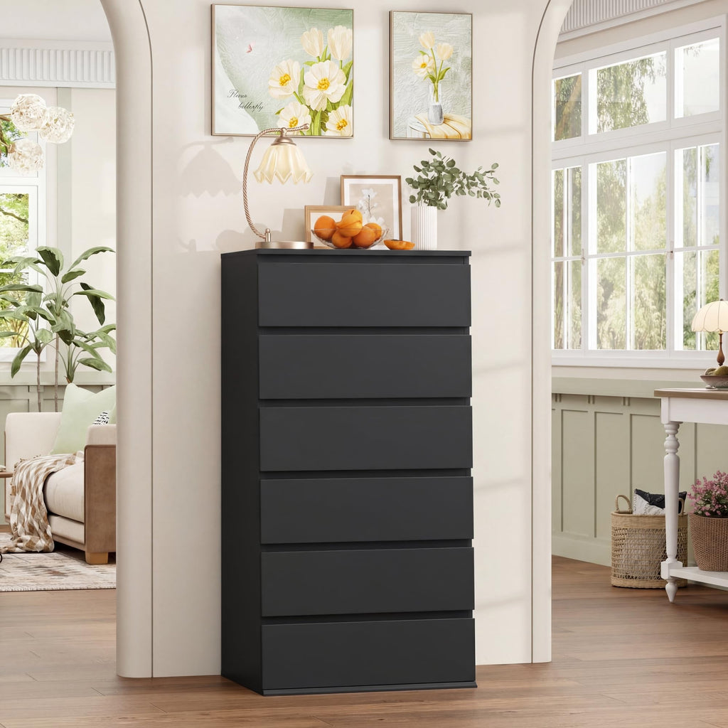 Black 6 Drawer Dresser A33240