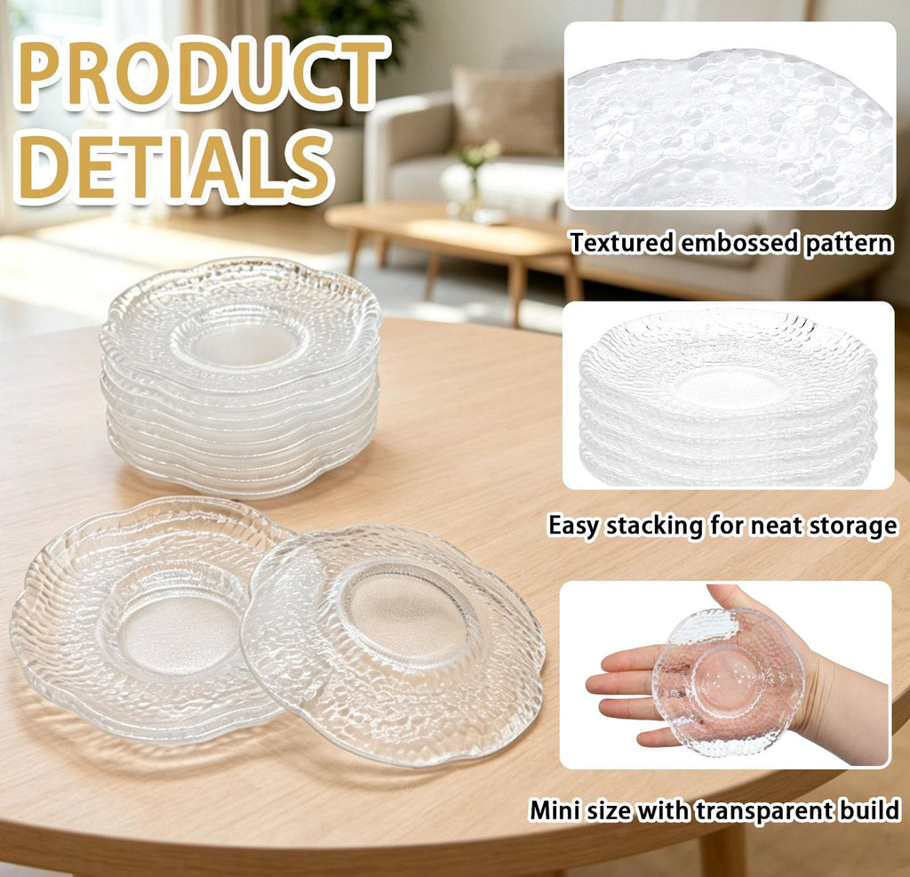 12 Pack 4.7 Inch Clear Glass Dessert Plates H4826