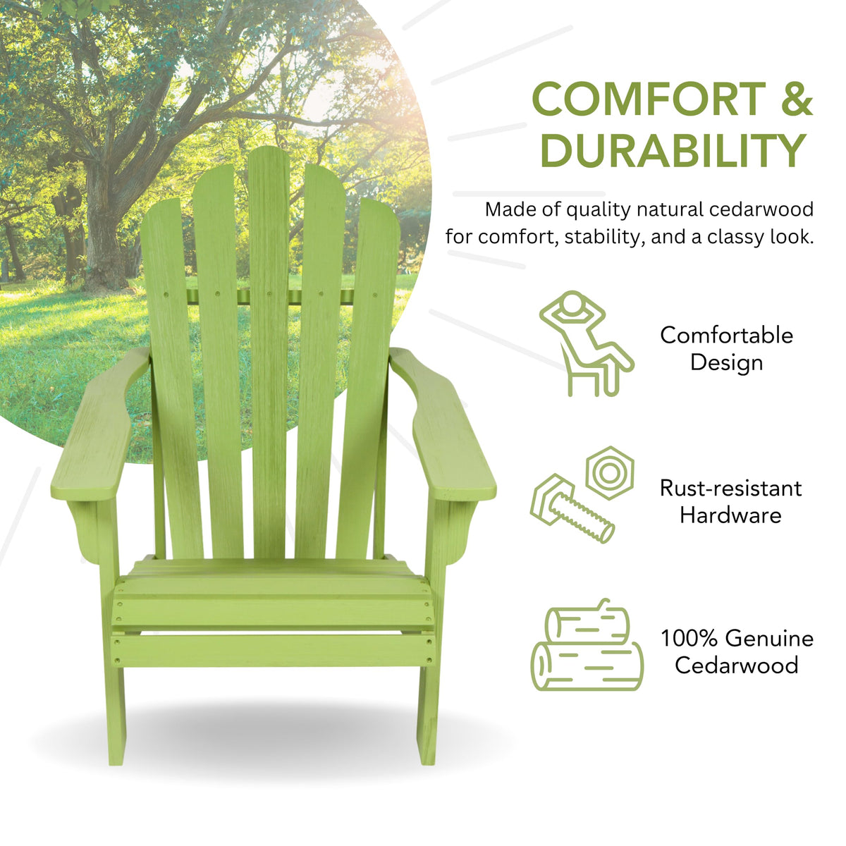 Lime Green Wooden Adirondack Chair P867070