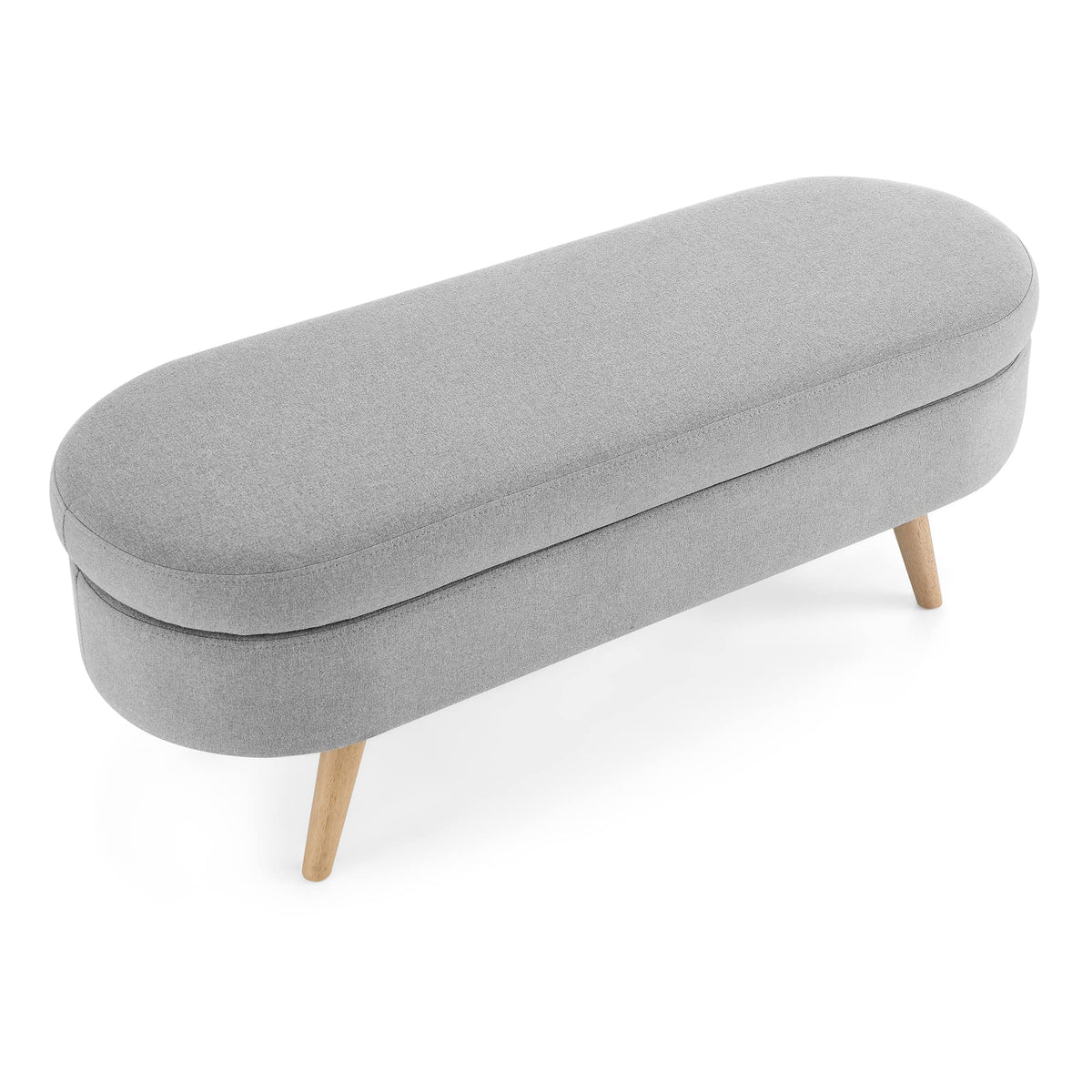 Oval Storage Bench with Rubber Wood Legs Z39340