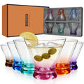 Multi Colored Stemless Martini Glasses Set of 6 B880