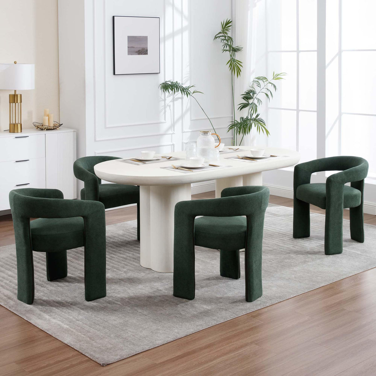 Green Upholstered Dining Chairs Set of 2 Q94635