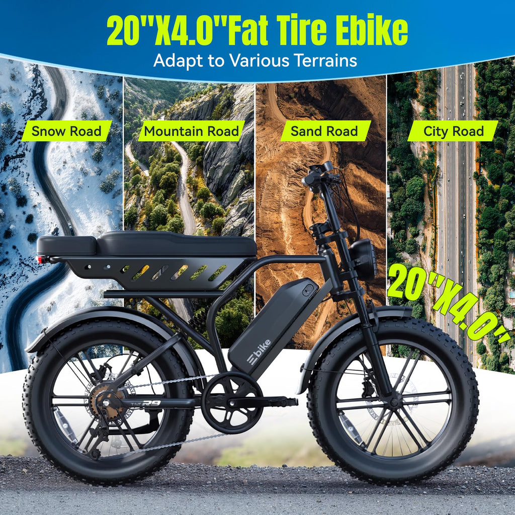 Electric Bike 48V 15Ah Battery 1500W Peak Motor 20 * 4.0 Fat Tire P386098