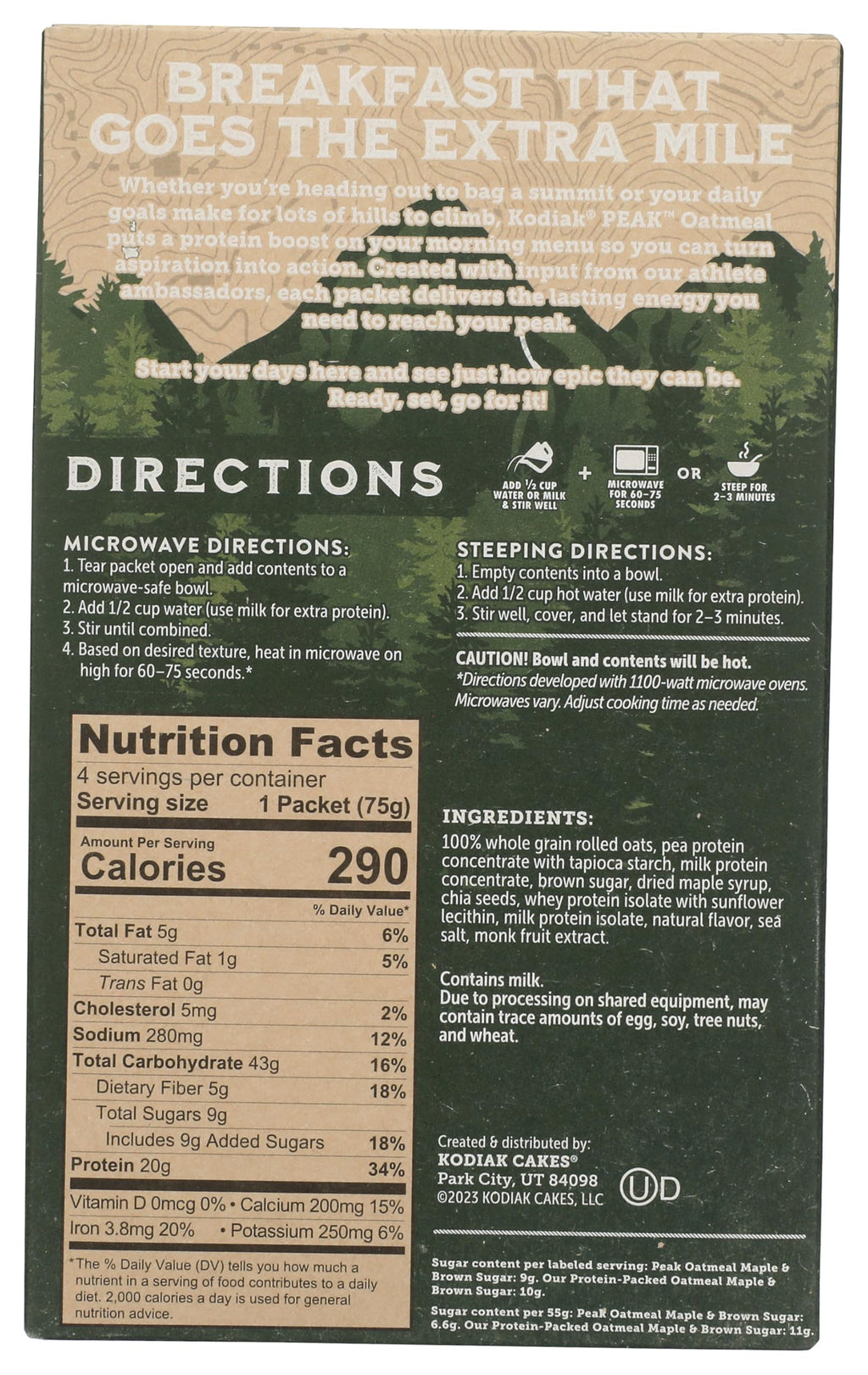 Instant Oatmeal Packets Maple Brown Sugar High Protein 4 Packets L748