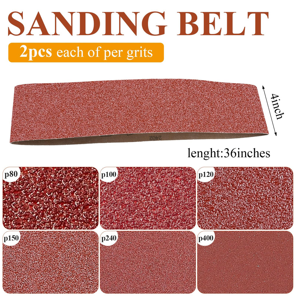 4x36 Inch Aluminum Oxide Sanding Belts and 6 Inch No-hole Sanding Discs E6616
