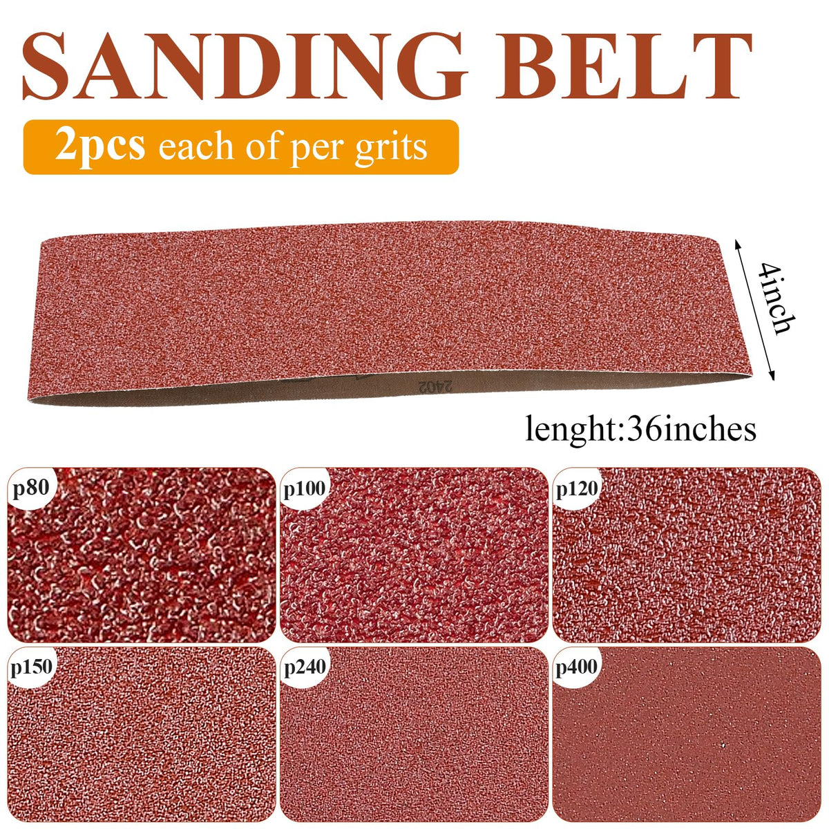 4x36 Inch Aluminum Oxide Sanding Belts and 6 Inch No-hole Sanding Discs E6616